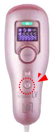 コラーゲン脱毛LVの使い方1　電源スイッチ